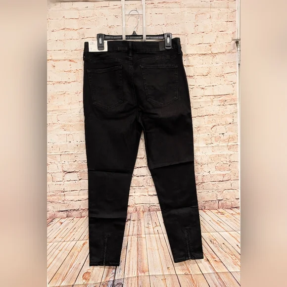 SALE 🎉  American Eagle Luxe Black Moto Denim Hi Rise Jegging Jeans Short Length - Picture 2 of 7